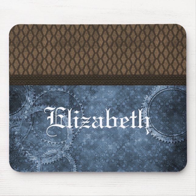 Metall, Steampunk Mousepad, Blue Musmatta (Framsidan)