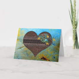 Metall Steampunk och Aqua Valentine Helgkort