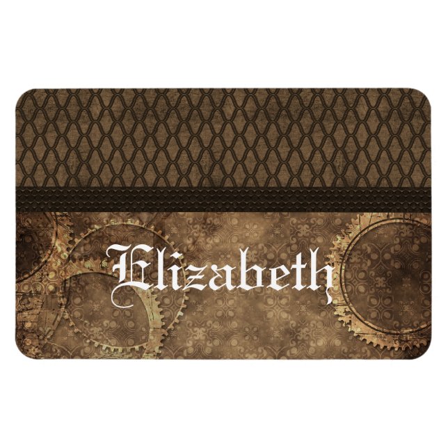Metall, Steampunk Premium Magnet, Brown Magnet (Horisontell)