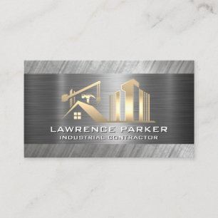 Metall Steel Background Byggplats Visitkort