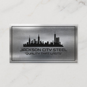 Metall Steel Real Gods City Skyline Visitkort