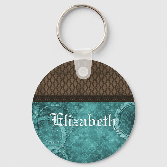 Metall Stjärt-nyckelkedjan, Teal Nyckelring (Framsida)