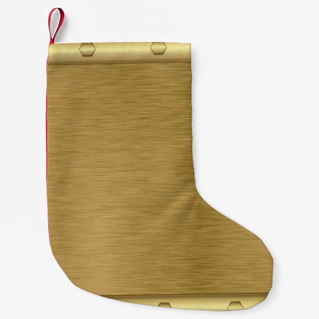 Metall struktur guld yta liten julstrumpa (Framsidan)