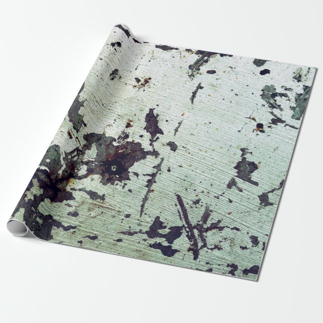 Metall struktur med repor och kracksabstract, a presentpapper (Utrullad)