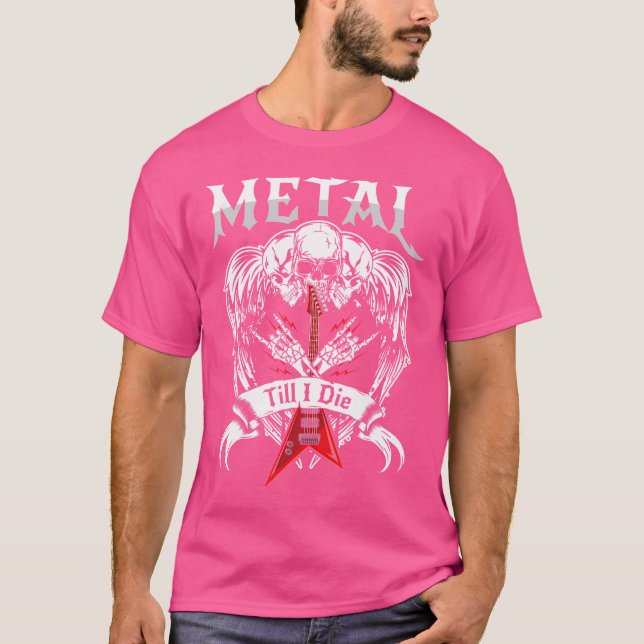 Metall till Die Guitar Heavy Metall Metalhead Sten T Shirt (Framsida)