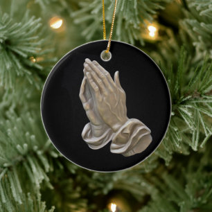 Metall Tittar Praying Händer Julgransprydnad Keramik