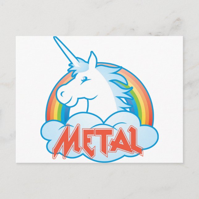 metall-Unicorn Vykort (Framsida)
