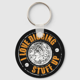 Metall upptäcker nyckelkedja, roligt metall upptäc nyckelring