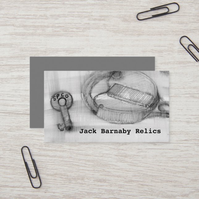 Metall upptäcker Relics Railroad Lock Nyckel Treas Visitkort (Fram/Back In Situ)