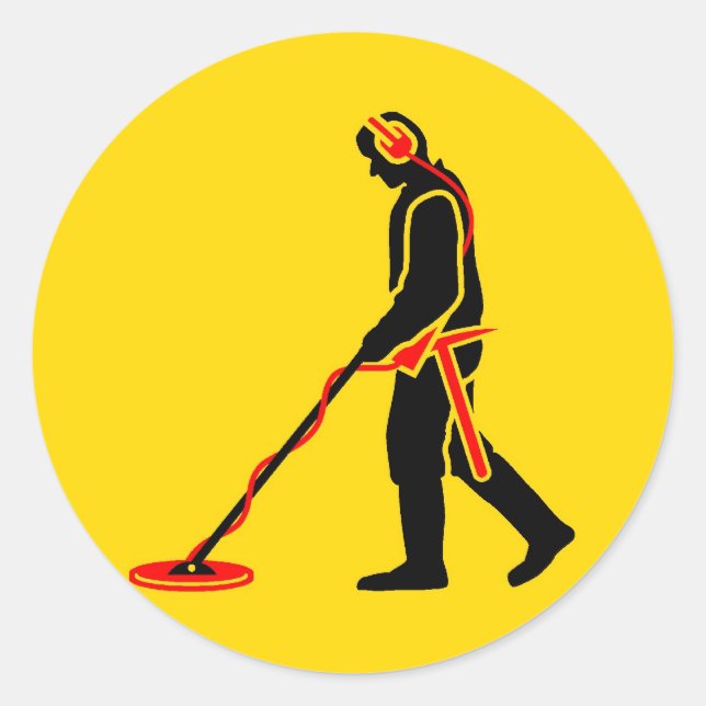 Metall upptäcker runt klistermärke (Framsida)