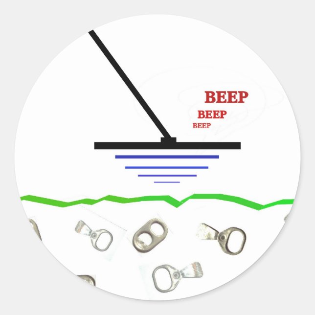 Metall upptäcker runt klistermärke (Framsida)