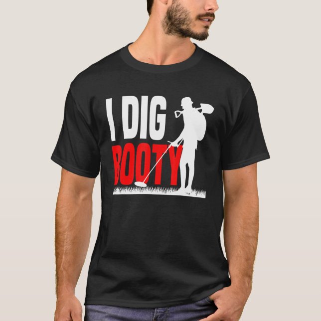 Metall upptäcker Treasure Hunt Detectorist jag grä T Shirt (Framsida)