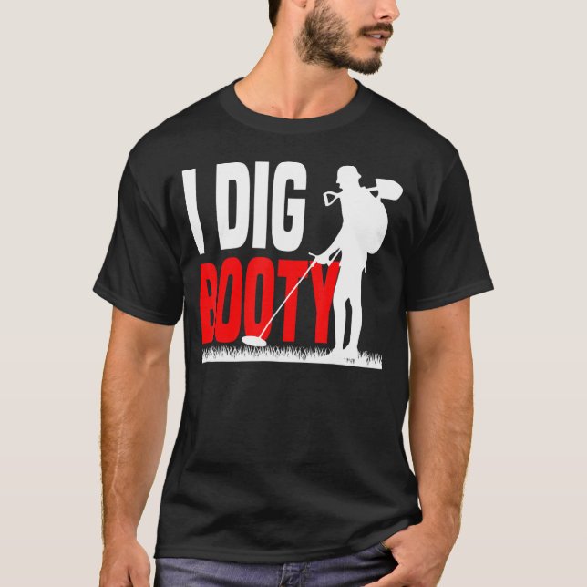 Metall upptäcker Treasure Hunt Detectorist jag grä T Shirt (Framsida)