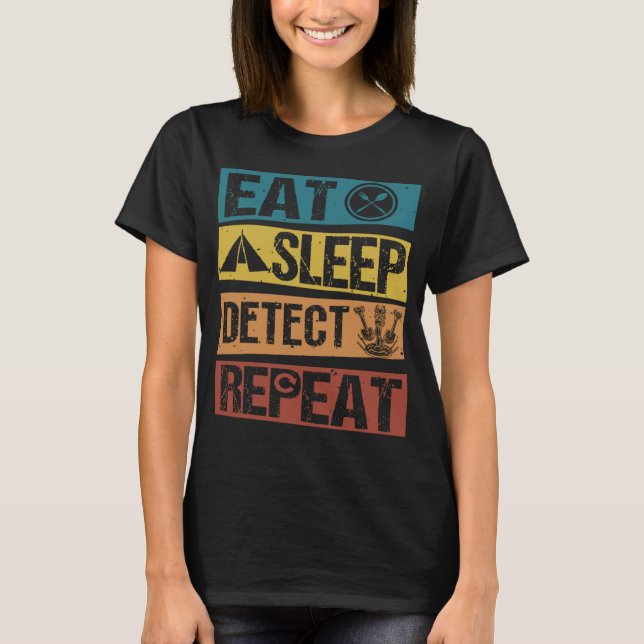 Metall upptäcker Treasure Hunt Detectorist Metall  T Shirt (Framsida)