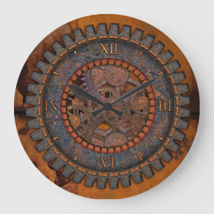 Metall utrustar Steampunk Stor Klocka