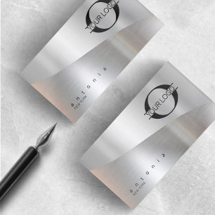 Metall Wave Logotyp Two-Tone Silver ID809 Visitkort
