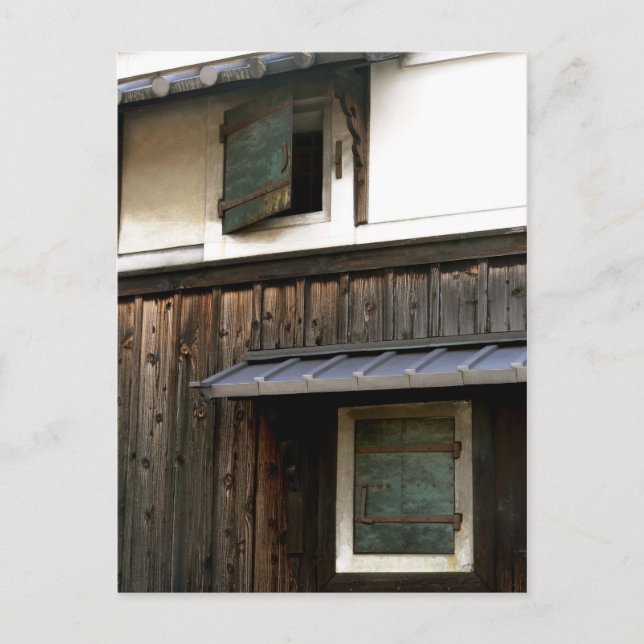 Metall Windows på det gamla japanska huset Vykort (Framsida)