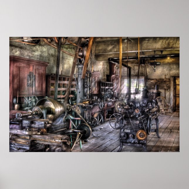Metall Worker - Bälte och Pullies Poster (Framsidan)