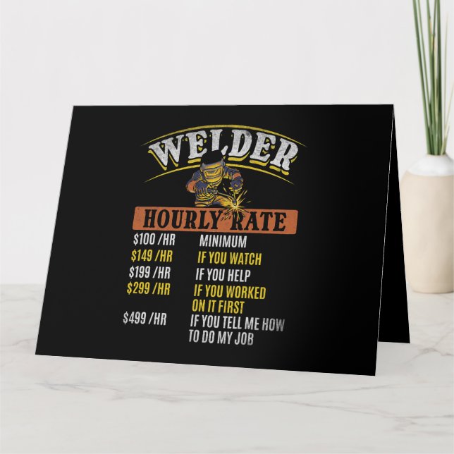 Metall Worker Welding MIG Welder Funny Welder Hour Kort (Framsida)
