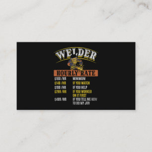 Metall Worker Welding MIG Welder Funny Welder Hour Visitkort
