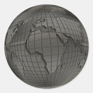 Metall World Globe Stickers Runt Klistermärke