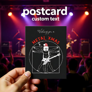 Metall X-mas - vitruvian metall guitar player Helg Vykort