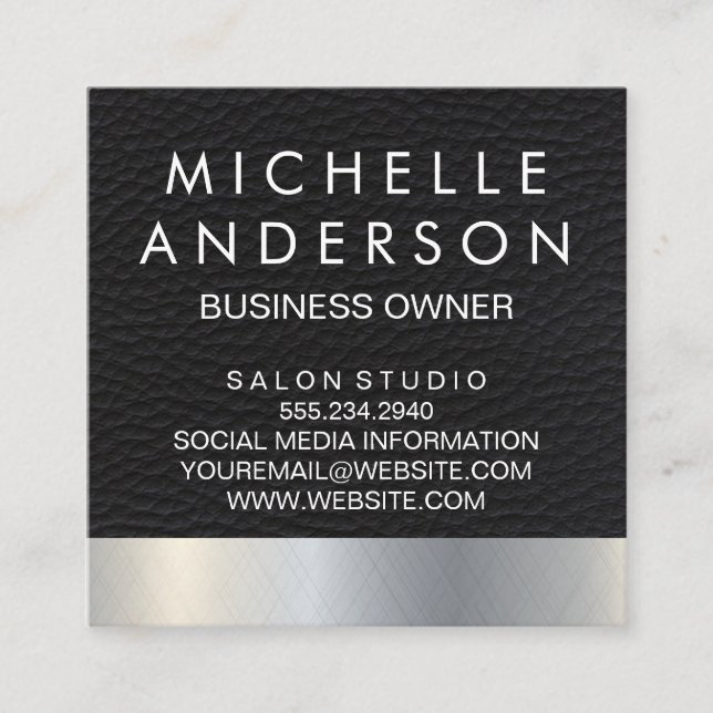 Metallbakgrund för läder lojalitetskort (Framsida)