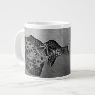 Metallbakgrund med mekanisk skada jumbo mugg