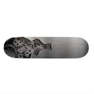 Metallbakgrund med mekanisk skada mini skateboard bräda 18,7 cm