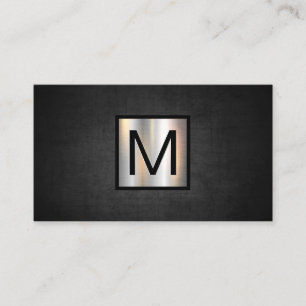 Metallbanderoll i monogram-färg MÖRK STRUKTUR Visitkort