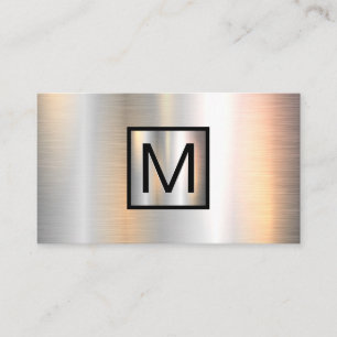 Metallbanderoll i monogram-färg visitkort