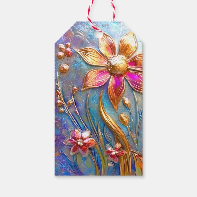 Metallblommor Presentetikett (Framsidan)