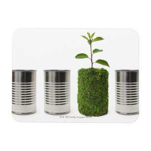 Metallcans och ny plantatillväxtvisning magnet