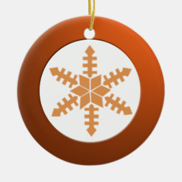 Metallcirkel och snöflingor julgransprydnad keramik