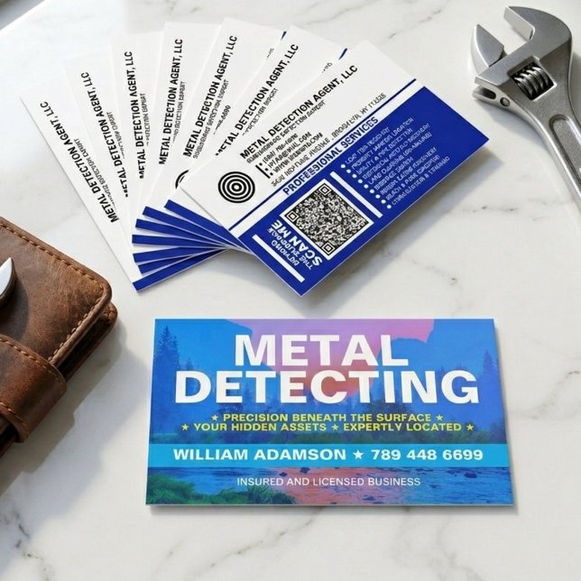 Metalldetektering / Detektor (Skattjägare) Visitkort (Relic Treasure Hunter Coins Nails Business Cards)