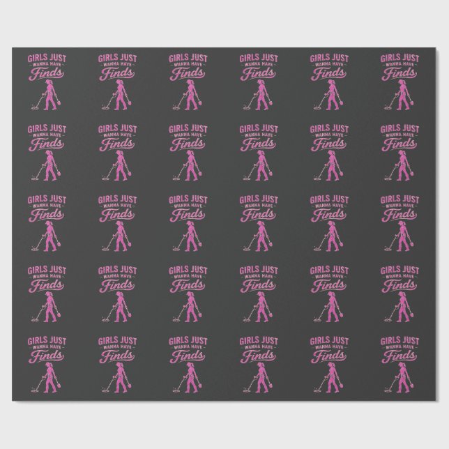 Metalldetektering Rosa Dam Presentpapper (Platt)