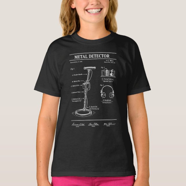 metalldetektor patent ritning t shirt (Framsida)