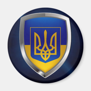 Metallemblem i Ukraina Magnet