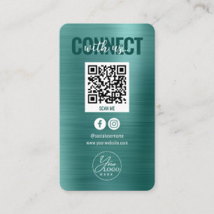 Metalleuppkoppling med US Social Media QR-kod Visitkort