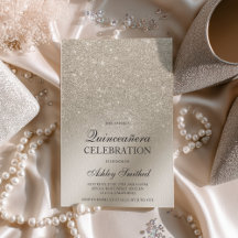 metallfolie av elfenben glitter ombre Quinceañera