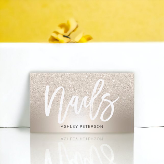 Metallfolie av nagel chic glitter, metallfolie visitkort (Nails chic gold glitter ombre metallic foil business card)
