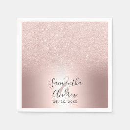 Metallfolie av ro, glitter, bröllop pappersservett