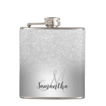 Metallfolie av silver glitter monogram