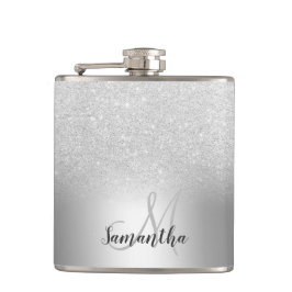Metallfolie av silver glitter monogram fickplunta