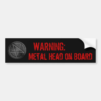 Metallhuvud ombord bildekal