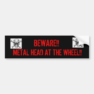 Metallhuvud på rulla bildekal