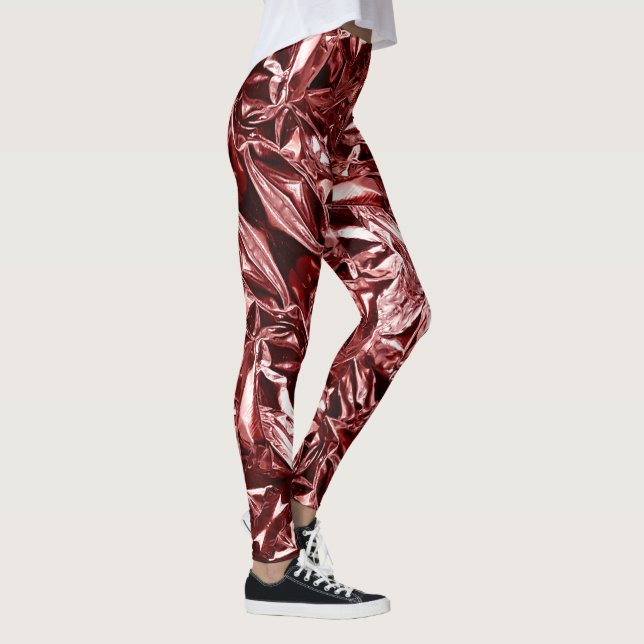 Metallic Abstract 101 Deep Pink Leggings (Höger)