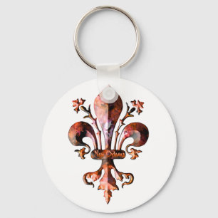 Metallic Antique New Orleans Fleur de lis Nyckelring