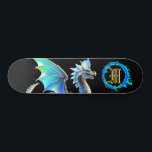 *~* Metallic AP88 Elemental Guld BLUE Dragon Mini Skateboard Bräda 18,5 Cm<br><div class="desc">(Sök efter liknande objekt i kod AP88 ) Överför enkelt till andra Zazzle-produkter. Elemental Inslag DRAGON with RING of BRRE / FLAMES / FLAME och INITIAL MONOGRAM for your name - Behålla eller redigera eller ta bort texten. Den här Trending skateboard-skateboard China stil anpassningsbar pro Inslag Dragon-konstruktionen är definitivt coola...</div>