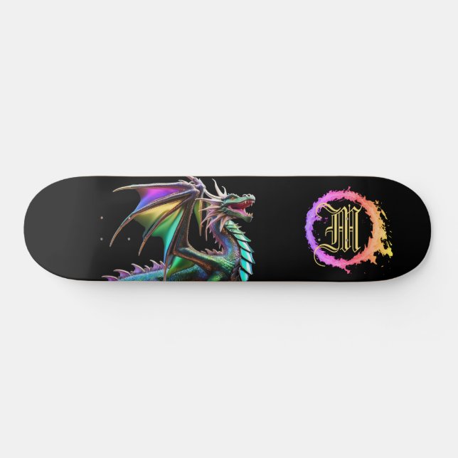 *~* Metallic AP88 Elemental Guld Teal Dragon Mini Skateboard Bräda 18,5 Cm (Horz)